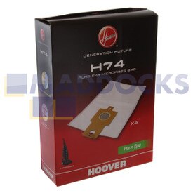 Echte originele Hoover Purepower Pure EPA-microvezeltassen (H74, verpakking van 4)