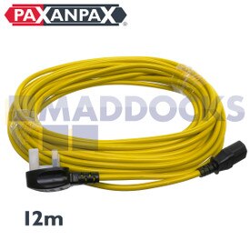 Compatibel voor Karcher T7/1, T9/1, T10/1, T12/1, T12/1ADV Serie Stofzuiger Geel Stroomkabel & 13A Plug Montage (12M)