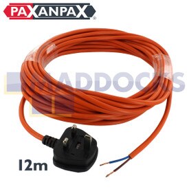 Universele oranje kabel en 13A-pluginrichting (2 pinnen x 1,0 mm, 12 m)