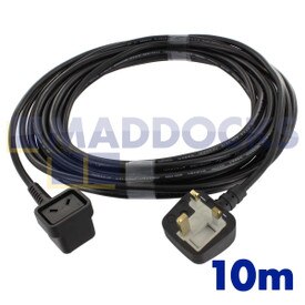 Originele zwarte kabel en 13A-pluginrichting voor Numatic (2-pinsaansluiting, 10 m)