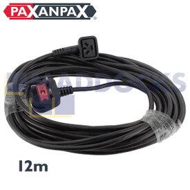 Compatibele zwarte kabel en 13A-pluginrichting voor Numatic met 3-pinsaansluiting (12 m)