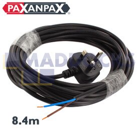 Universele zwarte kabel en 13A-pluginrichting voor Numatic en Oreck (2 pinnen x 0,75mm, 8,4m)