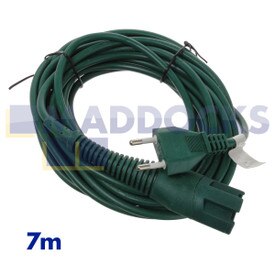 Compatibel voor Vorwerk, Kobold, Folletto VK130, VK131 groene stroomkabel (7m, 2 x 0,75 mm, Italiaanse stekker)