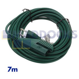Compatibel voor Vorwerk, Kobold, Folletto VK135, VK136 groene stroomkabel (7m, 2 x 0,75 mm, Italiaanse stekker)
