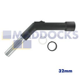 Universeel plastic bochtuiteinde met chromen inleg (32mm)