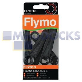 Originele plastic Flymo-bladen (pakket van 6) (FLY013)
