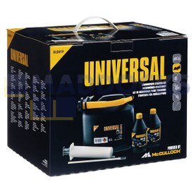 Echte originele 'OLO019' grasmaaier-startset met 2 x 0,6 l 4-taktolie, spuit en 5 l brandstofkan