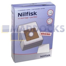 Originele stofzuigerzakken voor Nilfisk Neo, Coupe (pakket van 5 en 1 filter)