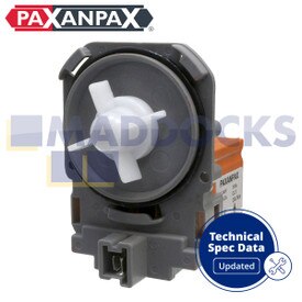 Universele afvoerpompbasis (draai- en schroefbevestiging, dubbele plug in, onderin naar achter gerichte eindklemmen, 220V-240V, 50Hz)