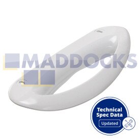 Compatibel voor Electrolux ER, EU; Zanussi ZER, ZEU, ZRD, ZUT; Tricity Bendix T45UF witte kunststof deurkruk