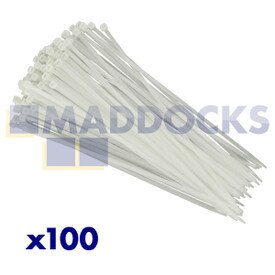 Universele transparant plastic kabeltie-wraps (300 mm x 4,8 mm, pakket van 100)