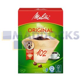 Originele bruine papieren koffiefilters van Melitta 102 (pakket met 80 stuks)