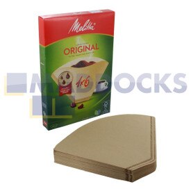 Originele bruine papieren koffiefilters van Melitta 1x6 (pakket met 40 stuks)
