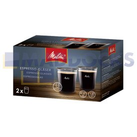 Echte originele Melitta dubbelwandige glazen espresso (pak van 2, 80 ml)