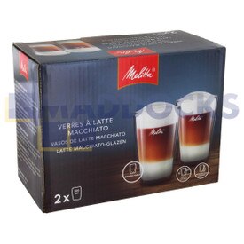 Echte, originele Melitta Double Wall Glass Latte Macchiato (pak van 2, 300 ml)