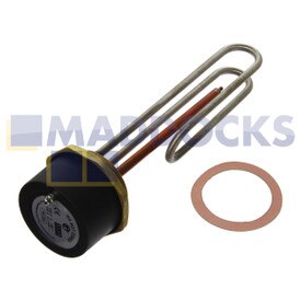Universeel, door BEAB goedgekeurd 11" incoloy dompelelement voor gebruik in hard water Geleverd met 7" resetbare thermostaat (3000W)