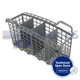 Originele, voor Indesit universele grijze plastic bestekmand voor afwasmachines met 4 vakken van het type Slimline
