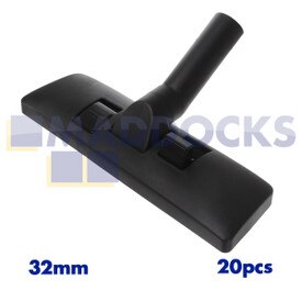 Universele, in bulk verpakte 20x zwarte kunststof dubbele pedaalmondstuk voor vloermondstuk met verlengde nekelleboog (32 mm x 300 mm) (1 doos van 20 stuks)