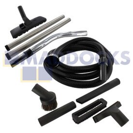 Compatibel met Deluxe Numatic 'A1 stijl' boxed hulpstukkenset met hoogwaardige 1,7 m flexibele slang, paardenhaar stofborstel en 300 mm bodemhulpstukmondstuk (32 mm)