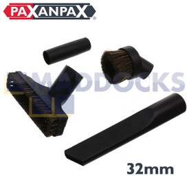 Compatibel met Numatic zwarte platic allroundborstel met verwijderbare paardenhaar borstelstrip, spleethulpstuk, rond stofborstelhulpstuk van paardenhaar & adapterbuisaccessoireset (32 mm)
