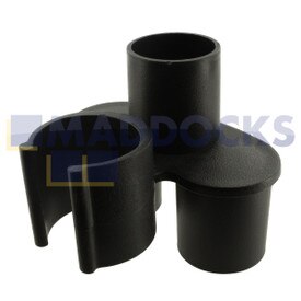Universele zwart plastic buishouder (32 mm)