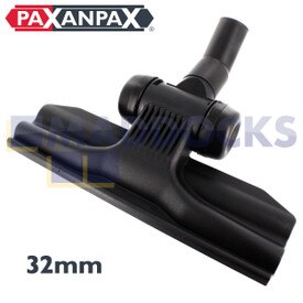 Universele Premium Deluxe zwart plastic platte zuigmond voor tapijten en harde vloeroppervlakken met wieltjes met rubber rand, type RD285 (32 mm)