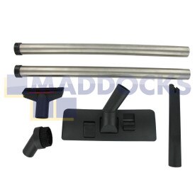 Universele zwart plastic zuigmond voor vloeren en accessoirepakket voor zuigmonden met standaard metalen verlengstangen (32 mm)