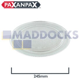 Universele glazen draaiplateau met plat profiel voor magnetrons (245 mm)