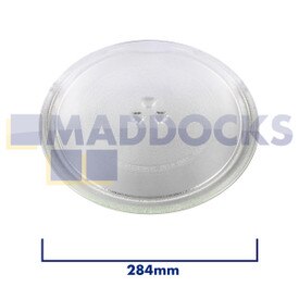Universele glazen draaiplateau met 3 bevestigingspunten voor magnetrons (284 mm)