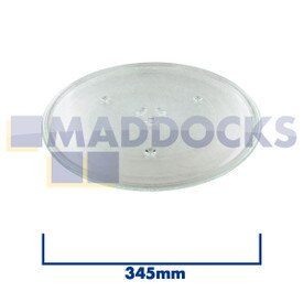 Universele glazen draaiplateau met 6 bevestigingspunten voor magnetrons (345 mm)