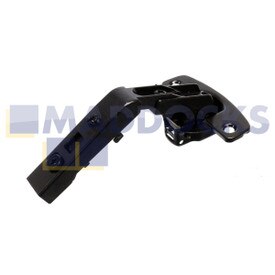 Echt origineel Hettich universeel scharnier voor hoekkast vouwdeuren zonder zelfsluitende functie (Intermat 9930, obsidiaanzwart, voorliggend, openingshoek 50° / 65°, boorpatroon dikte 52 mm x 5,5 mm, om aan te schroeven (-))