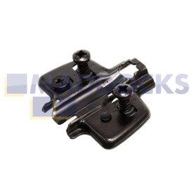 Genuine Original Hettich Universal Cross Mounting Plate With Direct Height Adjustment (Obsidian Black, Hole Line 37mm x 32mm, With Euro Screws, For Drilling Ø 5mm x 12mm, Distance 1.0mm)