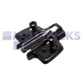 Genuine Original Hettich Universal Cross Mounting Plate With Direct Height Adjustment (Obsidian Black, Hole Line 37mm x 32mm, With Euro Screws, For Drilling Ø 5mm x 12mm, Distance 3.0mm)