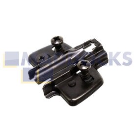 Genuine Original Hettich Universal Cross Mounting Plate With Direct Height Adjustment (Obsidian Black, Hole Line 37mm x 32mm, With Euro Screws, For Drilling Ø 5mm x 12mm, Distance 5.0mm)